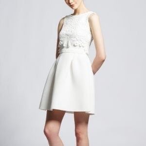 Taylor white lace A line dress NWOT